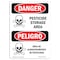 Signmission OSHA Danger Sign, 5" Height, Pesticide Storage Area, Bilingual Spanish, DS-D-35-VS-2034 OS-DS-D-35-VS-2034 - alternate 1